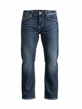 Laguna Beach Jeans Mens Size 38x30 Flap Pocket Thick Stitch Bling Y2K Skull